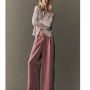 Anthro // Maeve Shimmered Wide-Leg Trousers / Sz 6 - Orchid